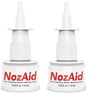 NozAid Nasal Moisturizer Spray (2 Pack) w/Sesame Oil .34 Oz - Moisturizing Lubricant for Dry, Crusty, Cracked, Stuffy Nose Relief, Nosebleeds, Clear Breathing - Fragrance and Preservative Free (2)