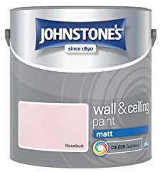 Johnstone's - Wall and Ceiling Paint Matt - Interior Paint - Contemporary Finish - Suitable for Interior Walls and Ceilings - Rosebud - 2.5 L