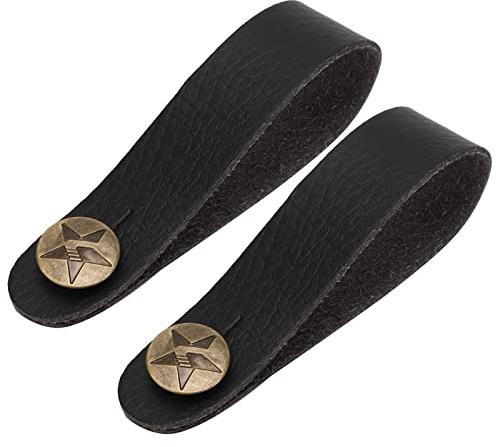 2Pcs PU Leder Gitarre Headstock Strap Tie Guitar Neck Strap Button Headstock Adapter Retro für Akustische Elektrische Ukulele