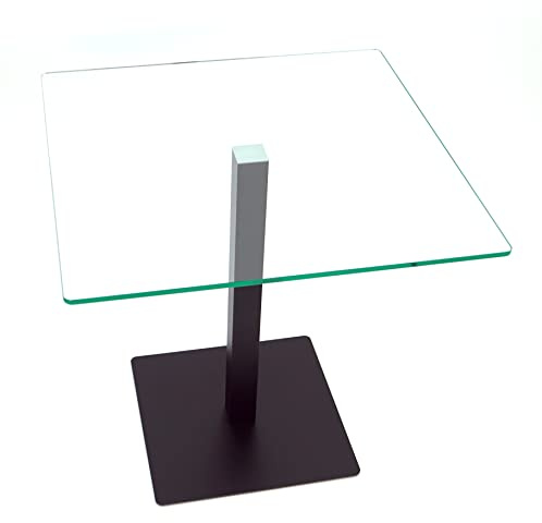 freeroom24 Designer Beistelltisch Glas Schwarz Matt 50x50x60cm - Wohnzimmertisch - Stabiler Couchtisch - praktischer Coffee Table eckig - Kleiner Kaffeetisch - Glastisch - Sofatisch - Made in Germany