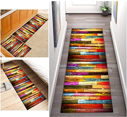 Läufer Teppich Flur Bunt Korridor Modern rutschfest Designer, Küchenläufer TeppichLäufer Waschbar für Flur, Schlafzimmer, Wohnzimmer, Breite 60cm/ 70cm/ 80cm/ 90cm/ 100cm/ 110cm ( Size : 70x120cm )