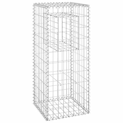 Gecheer Korg,till Gabion,till Torn,för Sassi,för Stenar,Metallisk,Trädgård,Dekorativ,för Staket,i järn,Silver,40x40x60/100/140/180 cm,50x50x140/180 cm