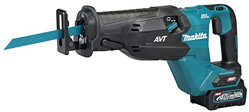Makita JR002GD201 Scie sabre sans balais Li-ion XGT 40 V Max avec 2 batteries 2,5 Ah et chargeur fourni dans un étui de transport