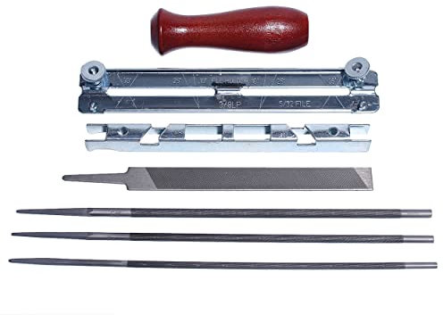 Mtanlo Kit d’affutage de Chaîne Tronçonneuse Professionnel, Taille 5/32, 3/16, 7/32, Lime pour Chaîne de Tronçonneuse, pour Husqvarna Stihl Poulan Pro Echo Homelite Jonsered Craftsman