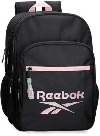 Reebok Beverly Koffer-Set, schwarz, 55/68 cm, starres ABS, seitliches Zahlenschloss, 104 l, 6 kg, 4 Doppelrollen, Handgepäck