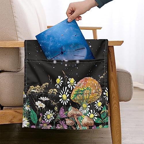 FANSU Sofa-Armlehnenbezüge 2-er Set, Armlehnen Organizer, Schmetterling Blume Druck Ohrensessel Relaxsessel Armlehnenschoner, Sofa Armlehnenbezüge, Möbelschutz für Sofa, Stuhl (Schwarz 2)