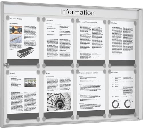 kaiserkraft | Preiswertschaukasten | grauweiß | Querformat | für 8 x DIN A4