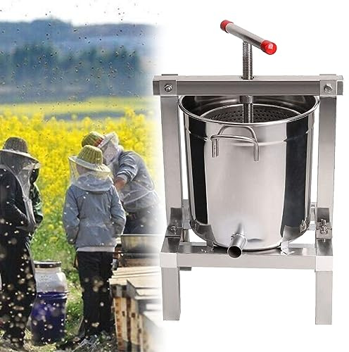 GIZMIT Pressoir à Miel pour Fruits en Acier Inoxydable Extracteur de Miel Manuel Pressoir à Cire d'abeille pour Presser Le jus des légumes, des Fruits et du Lait de Noix, Outil d'apiculture
