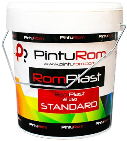 Masilla pared al uso RomPlast Standard blanco de PintuRom. Producto preparado para uso directo, Fácil de lijar y aplicar (5 Kg.)