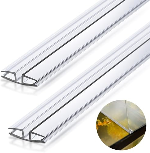 Landical 2 bisagras de PVC transparente estilo piano de 39.37 pulgadas cada una bisagra de PVC transparente para bricolaje de vidrio acrílico de 3 a 5 mm y más reparación de material, sin tornillos ni