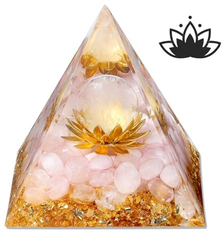 XIANNVXI Rose Quartz Crystals Healing Gemstone Tower,Pink Gifts for Women Orgonite Orgone Tower,Lotus Flower Healing Crystal Unusual Gifts Women