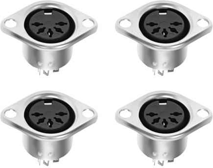 XMSJSIY MIDI 5Pin DIN Panel Mount Buchse Jack Socket Audio Verbinder Ersatz Reparatur Audio Elektronik Metall Chassis Stecker für Audio-Video Ausrüstung - 4PCS (DIN 5 Pin)