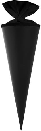 itenga kleine Bastelschultüte Geschwister Schultütenrohling Zuckertüte Schultüte 35cm rund mit Filzverschluss (schwarz)