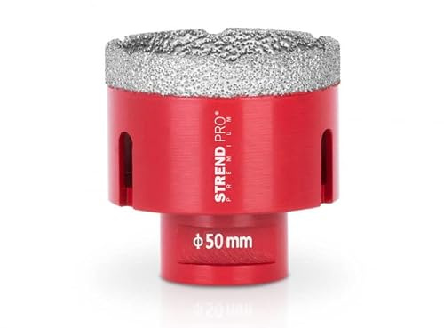 STREND PRO Diamant Bohrkrone Fliesen 50mm für Steckdose |PREMIUM Feinsteinzeug Bohrer 50mm Winkelschleifer | Fliesen Bohrkone | Fliesenbohrer/Diamantbohrer/Glasbohrer/Keramik bohrer/Porzellanbohrer