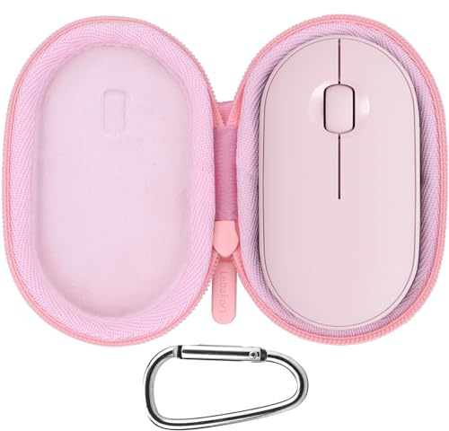 Lebakort Mouse Case Compatible with Logitech Pebble 2 M350s/M350 Mouse,Rose | M355 / i345 Slim Mouse Bag,Portable Storage,Travel
