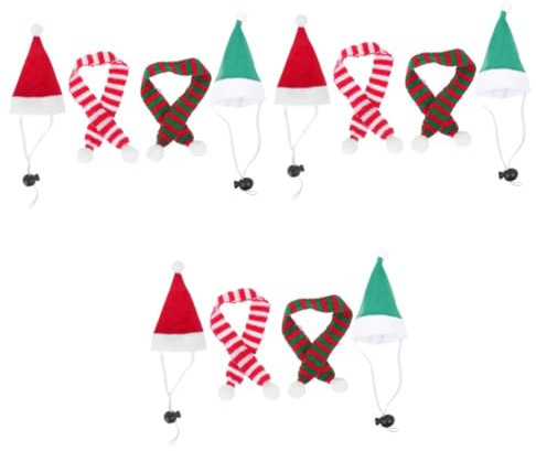 Supvox 12sätze Kostümset Für Kleine Tiere Teiliges Weihnachtsoutfit Mit Mütze Und Schal Für Meerschweinchen Hamster Und Chinchillas Für Festlichkeiten Und Fotoshootings