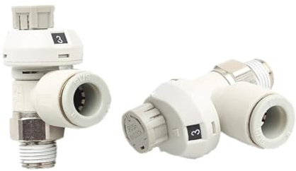 LZJAGXX Pneumatic Connector AS1201FS-M5-04 06A AS2201FS-01-04AS 06AS 08AS 10AS with Scale and Lock Throttle Valve Speed regulating Valve (Size : AS1201FS-M5-04A)