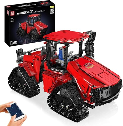 Mould King 18020 Technik ferngesteuert Quadtrac 600 Traktor MOC Elektrisch Kettentraktor Schwerlast-Baufahrzeug (1698+ Teile) Technologie Klemmbausteine Bausatz Geschenke