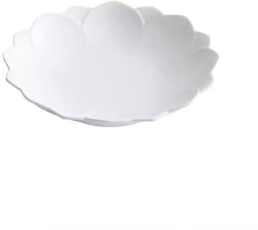 MPOPO Plato de cena creativo con forma de flor para camping, plato hondo de cerámica blanca, plato de sopa, plato de ensalada, plato de postre para restaurante, plato decorativo