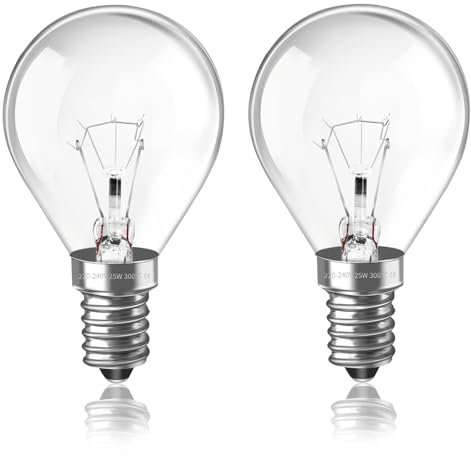 Ampoule de Four E14 G45 230V Dimmable, Ampoule Four 300 Degré Résistante, 250LM Blanc Chaud 2700K, 77MM * 45MM, P45 E14 Ampoule pour Four, Micro-ondes, Lampe à lave, Lot de 2