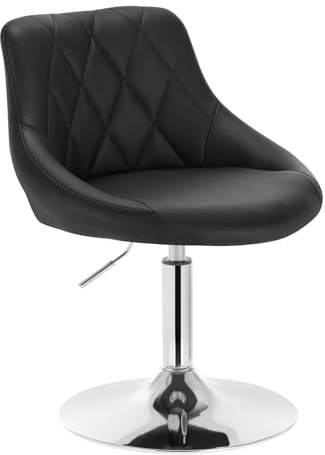 WOLTU Casa Sedia Alta per Cucina con Schienale in PU, senza Poggiapiedi, l'altezza può essere regolata tra 42-58 cm, Nero, BH241sz-1
