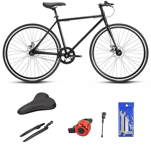 WXHJM Bici da Strada 700C, Bici da Città, Singola Velocità, Telaio in Acciaio ad Alto Tenore di Carbonio, Freni a Disco Bicicletta da Corsa per Uomo Donna A,Single Speed