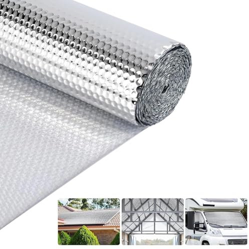 LRHELPBNR Rouleau Isolant Thermique, Aluminium Derrière Radiateur, Panneau Isolant Thermique Mur pour Isolation du Toit, Sol, Plafond, Réflecteur Radiateur Économise(10MM)