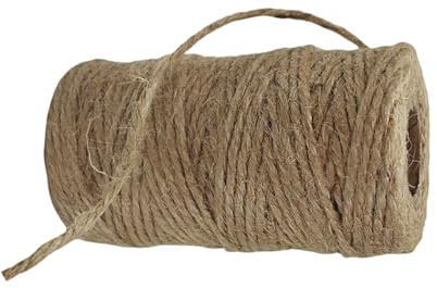Ovillo de Hilo de Yute, Madeja de Cuerda, Rollo de Cuerda Fina, Rollo de Cordel, Hilo Natural de Yute para Atar o Tejer, Cuerda Fina de Yute, (3 mm x 100M)