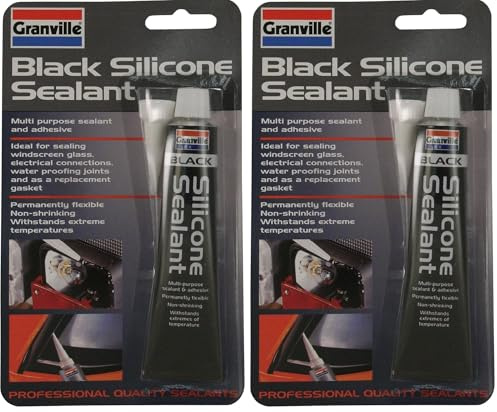 Granville GV0373 Silicone Sealant, 40 g, Black (Pack of 2)