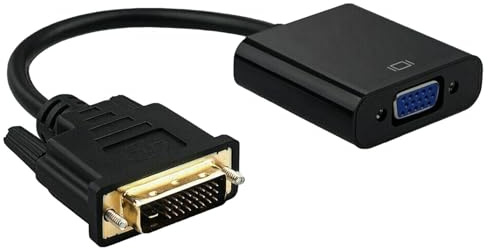 Adaptateur DVI VGA, adaptateur de câble HD HD 1080p VGA - Convertisseur de port DVI -D 24+1 mâle femelle pour bureau, PC, moniteur, projecteur, ordinateur portable