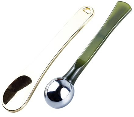 FRCOLOR 2stücke Mini-make-up-spatel Für Hautpflege Kosmetiklöffel Aus Hochwertigem Material Geeignet Zum Auftragen Von Gesichtsmasken Cremes Und Anderen Kosmetikprodukten Mit Kleiner Öse z