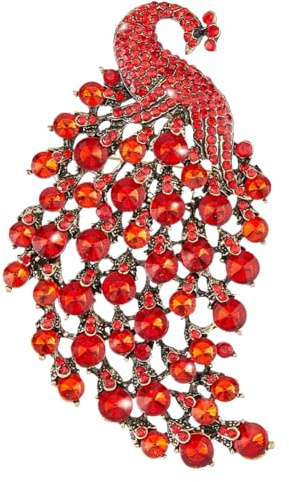 SUPERFINDINGS Helle Siam Pfau Brosche Strass Elegante Broschen Pfau Anstecknadeln Kristallvogel Tierbrosche Vintage Modebrosche Für Hochzeit Und Weihnachten