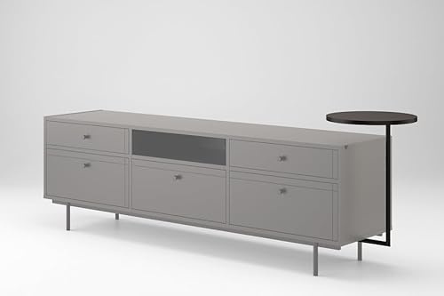 Arrocco INTAR - Aufsatz für Debiut TV Schrank - für die Präsentation von Zimmerpflanzen oder Wohnzimmer Deko - Durchmesser 39 cm, Höhe 55,4 cm - mit Metall Gestell - Schwarz