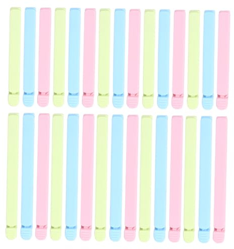 HIAKDOFT 30 piezas Pinzas para Bolsas de Alimentos Unidades Clips Selladores Prácticos de Plástico Seguro y Grande para Snacks y Bolsas de Comida Cierre Hermético Fácil y Color Aleatorio