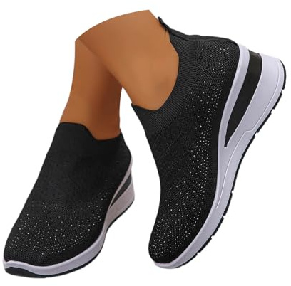 Generisch Sneaker glitterate da donna con strass, scarpe da corsa su strada, suola morbida, scarpe da ginnastica leggere, scarpe da corsa, scarpe sportive, per il tempo libero, scarpe da ginnastica