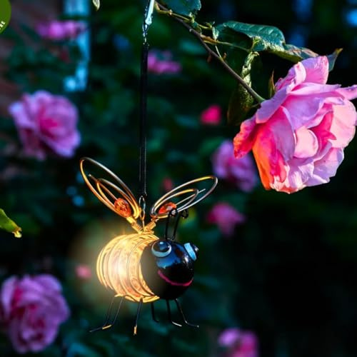 Garden Mile LED Bumble Bee Light Solar Lights Outdoor Garden Decorations Waterproof Solar Lights Outdoor Perfect For Trees Hanging Baskets Outside Decorations