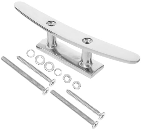 Gatuida Cornamusa de Acero Inoxidable para Muelle Cleat Marina Resistente para Amarre Seguro de Embarcaciones Incluye Tornillos y Accesorios para Anclaje Robusto