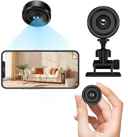 YIQILAIYA C8 Camara Vigilancia WiFi Interior 1080P 2,4 GHz, Mini Camaras de Vigilancia con Visión Nocturna y Detección de Movimiento para Casa/Oficina/Coche (iOS/Android)