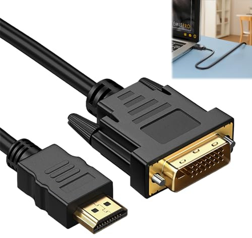 LgCiXli Cable bidireccional HDMI a DVI de 1,5 m | Transmisión de señal de alta velocidad para monitores y PC | Adaptador de 24K bañado en oro para Full HD 1080p | Diseño reforzado