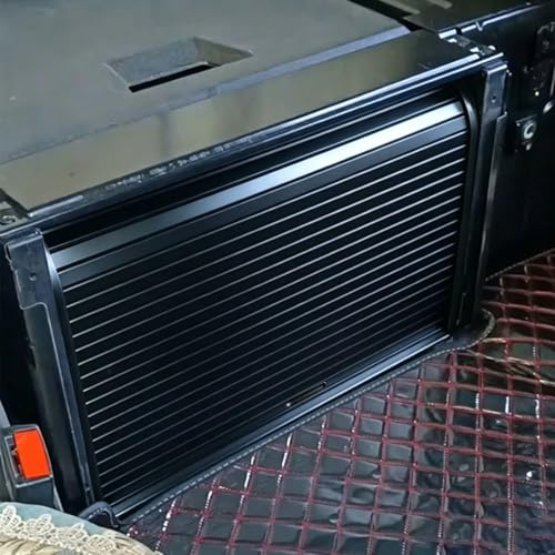 Rulljalusidörr Svart Vikbar Jalusidörr för Inomhusbruk, Vattentät Tvättdörr för Kök/Garderob/Husbil Utan Borrning, Vertikal Rullport för Garage med Handtag(H16xW39/40x100cm)