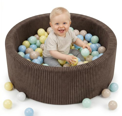 KiddyMoon Piscina Bambini Lavabile 90 X 30 Cm Con 200 Palline, Piscina Con Palline Per Bambini, Gioco Da Interno In Schiuma, Facile Da Pulire