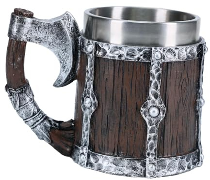 TAIZhiChen s à bière, Grand mug, Tasse à café 450 ML, Style Rustique, en Bois, Accessoires Bar, fêtes, extérieur, Maison, Argent