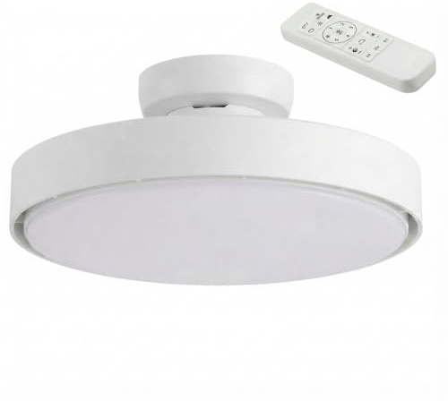 Genérico Ventilador Led Silencioso Sin Aspas Ventilador de Techo 56W Motor DC 24W 3000K-6500K Regulable Temporizador Lámpara Ventilador de Techo y Mando a Distancia 6 Velocidades Temporizador Memoria