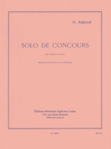 Solo de CONCOURS Op10 Clarinette Et Piano