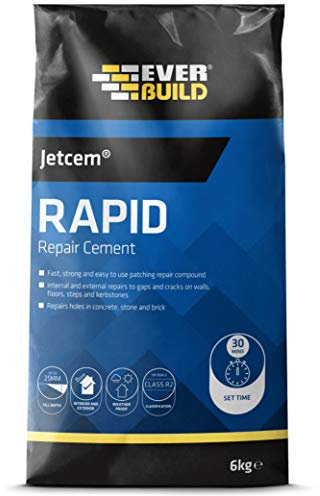 Everbuild – Jetcem Rapid Set Cement – Internal And External Use – Ideal For Repairing Cement – Easy Mix Formula – Fast-Setting – Grey – 6kg Bag