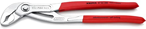 KNIPEX Cobra Tenaza de agarre pico loro cromado Mangos plasticos por inmersión antideslizantes 300 mm, 87 03 300