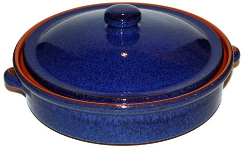 Amazing Cookware REB124 - Cacerola de Terracota con Tapa, Color Azul