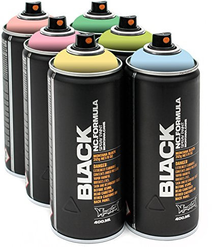 Montana Black 6x 400ml Pastell Sprühdosen Pack
