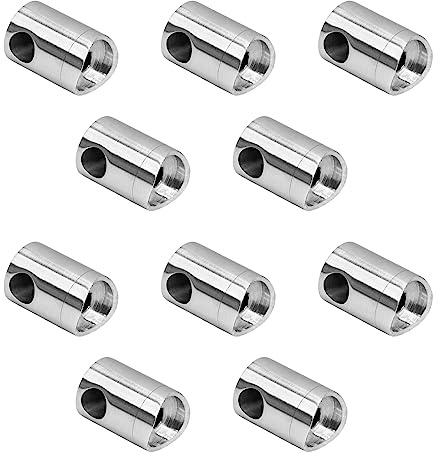 PRIOstahl Querstabhalter Stabhalter mit Durchgangsbohrung Traversenhalter - 10 Stück für Rundstab 12 mm Anschluss: 42,4 mm für Querstäbe Relinggeländer Geländerbau Rostfrei aus Edelstahl V2A