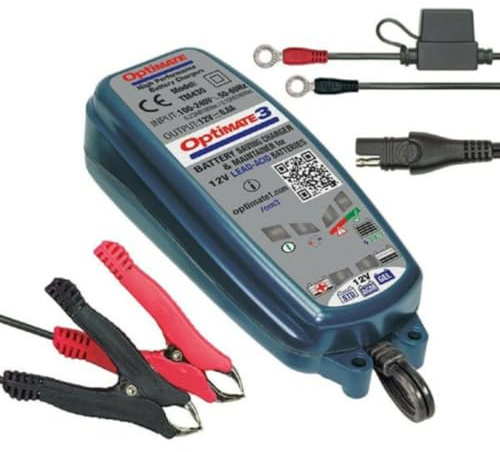 OPTIMATE - Chargeur Batterie Optimate 3 - Pour Batterie 12V - Peut Tester et/ou Charger Deux Batteries en Même Temps